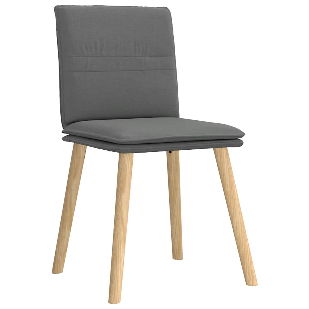 Cadeiras de jantar 6 pcs tecido cinzento-escuro