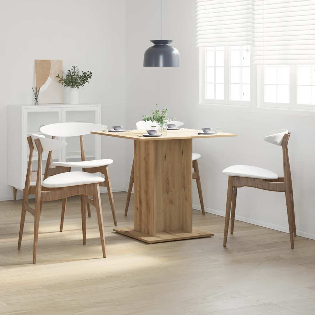 Mesa de jantar 80x80x75 cm derivados madeira carvalho artisiano