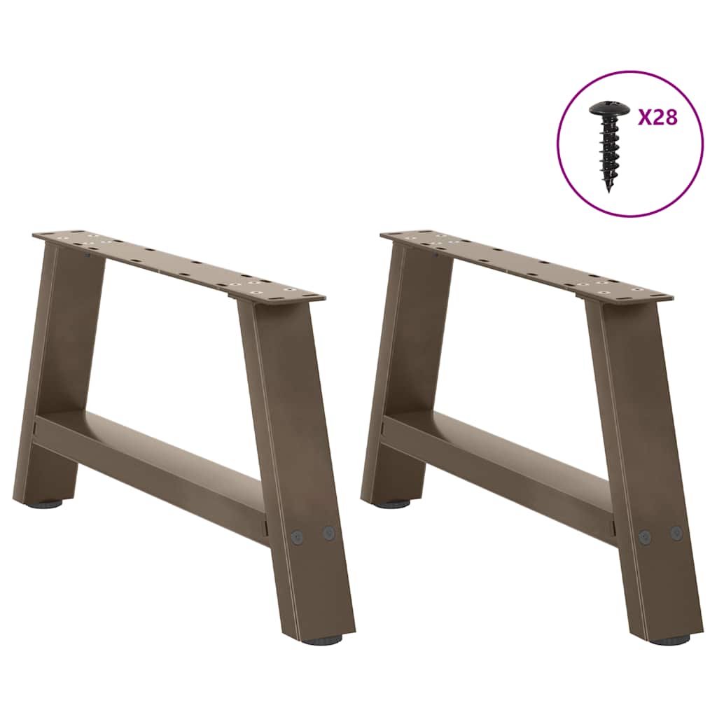 Pés para mesa de centro em formato a, 2 peças, 60x(30-31) cm, aço