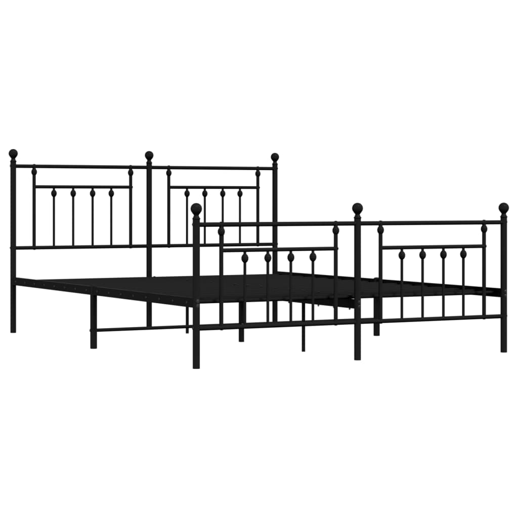 Estrutura de cama sem colchão com pés 180x200 cm preto