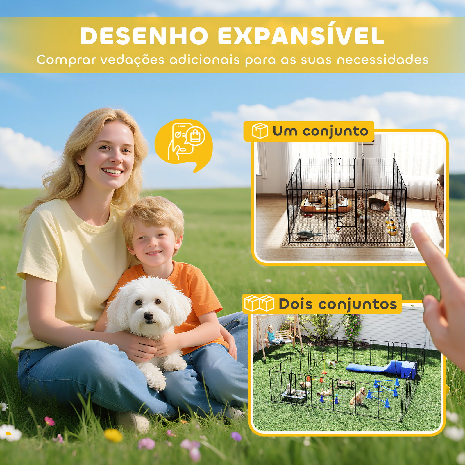 Parque para cães com 12 painéis recinto para animais de estimação modular com 2 portas 80x120 cm preto