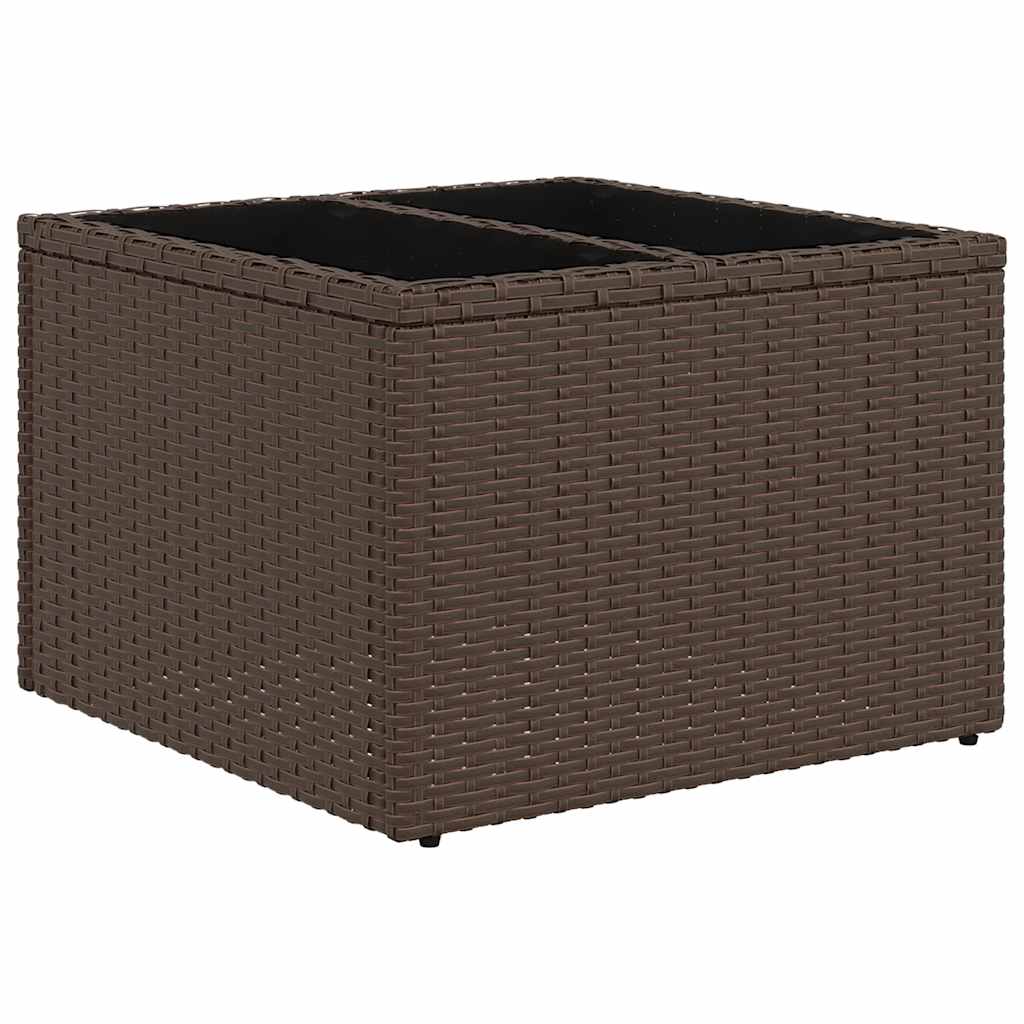 Conjunto de sofá de jardim com 7 peças e almofadas em rattan sintético marrom