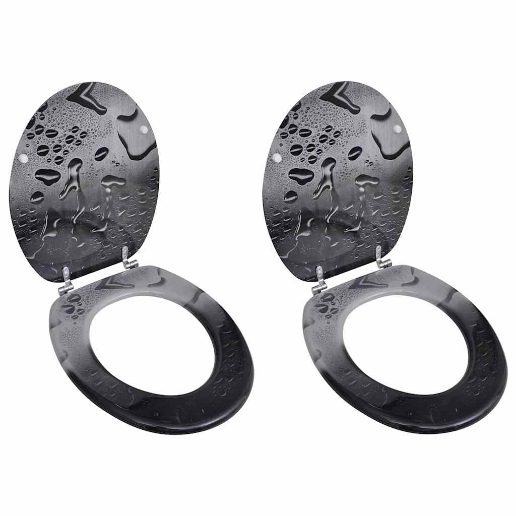 Assentos de sanita com tampas 2 pcs MDF água