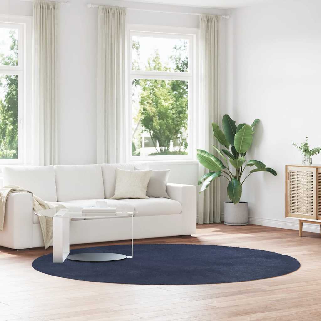 Tapete shaggy de pelo alto navarra 240x240 cm azul-marinho