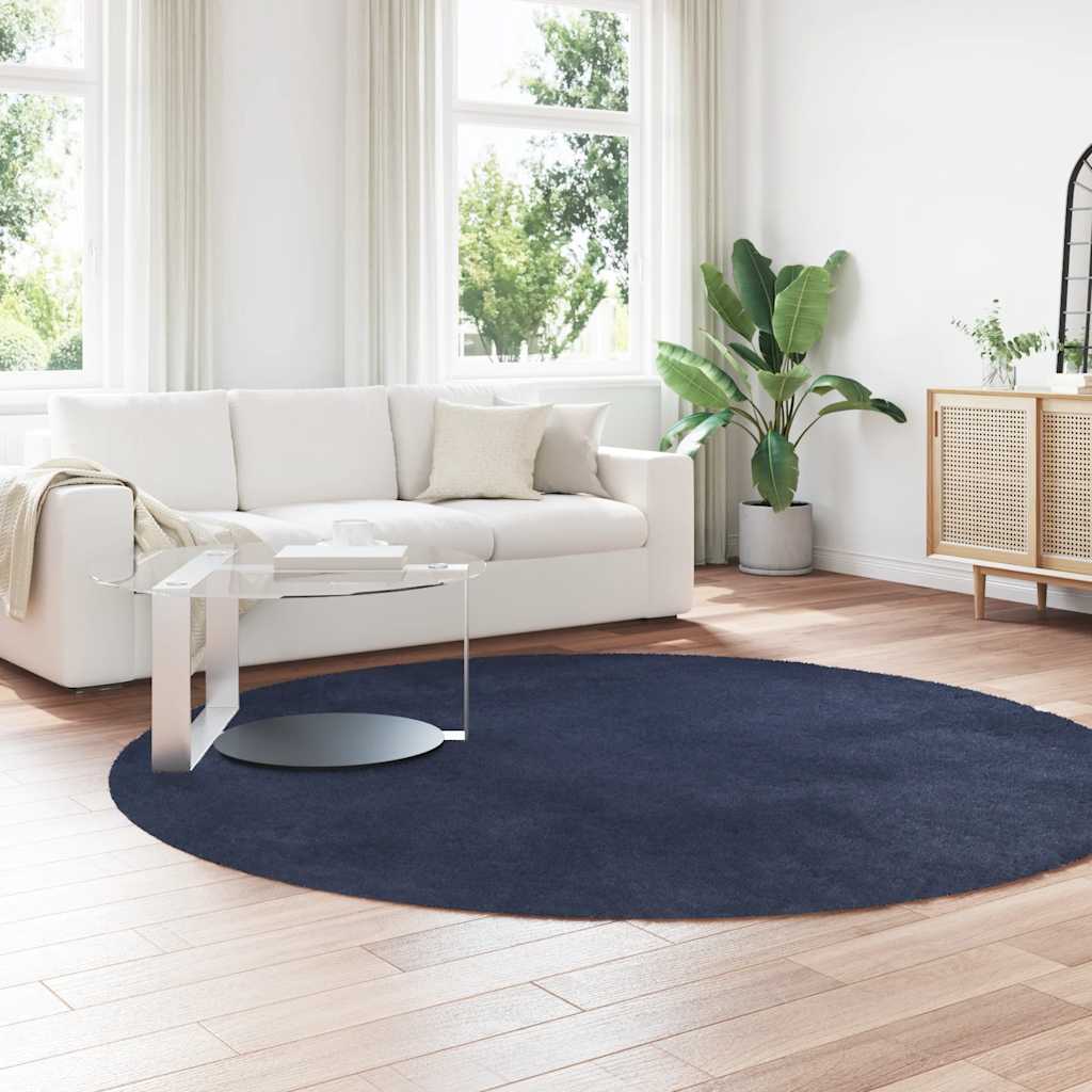 Tapete shaggy de pelo alto navarra 240x240 cm azul-marinho