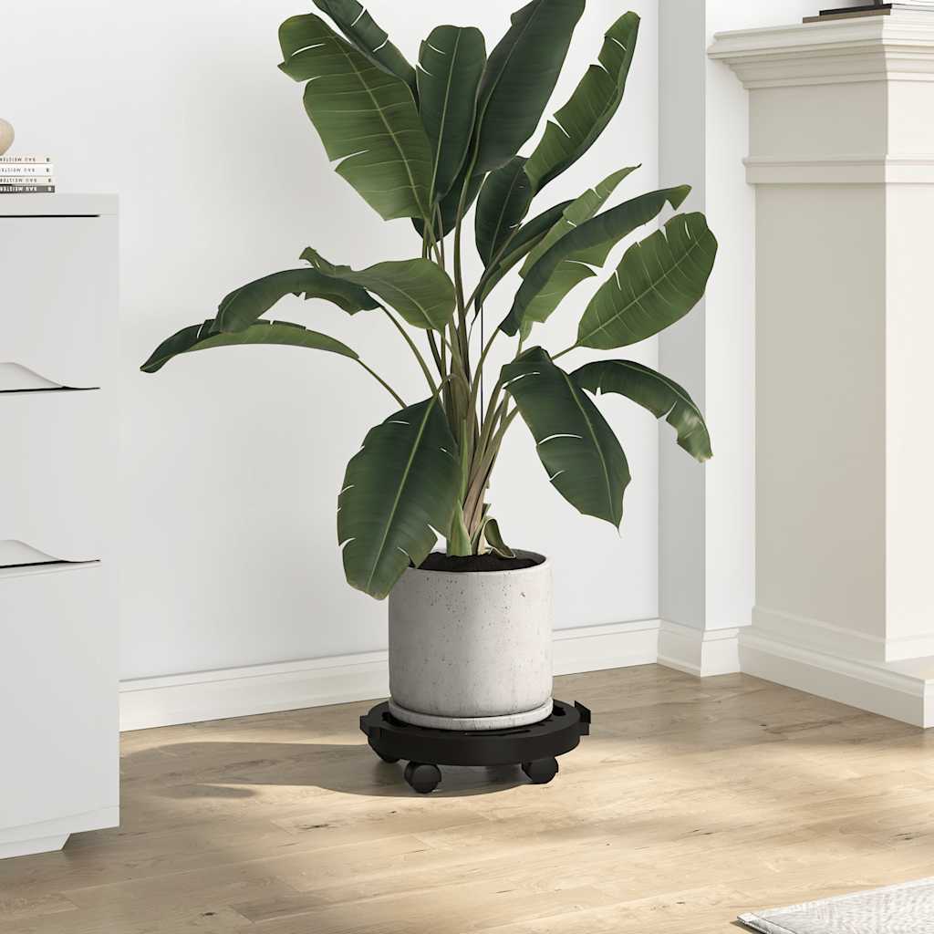 Carrinho para plantas com rodas diâmetro 30 cm 170 kg preto