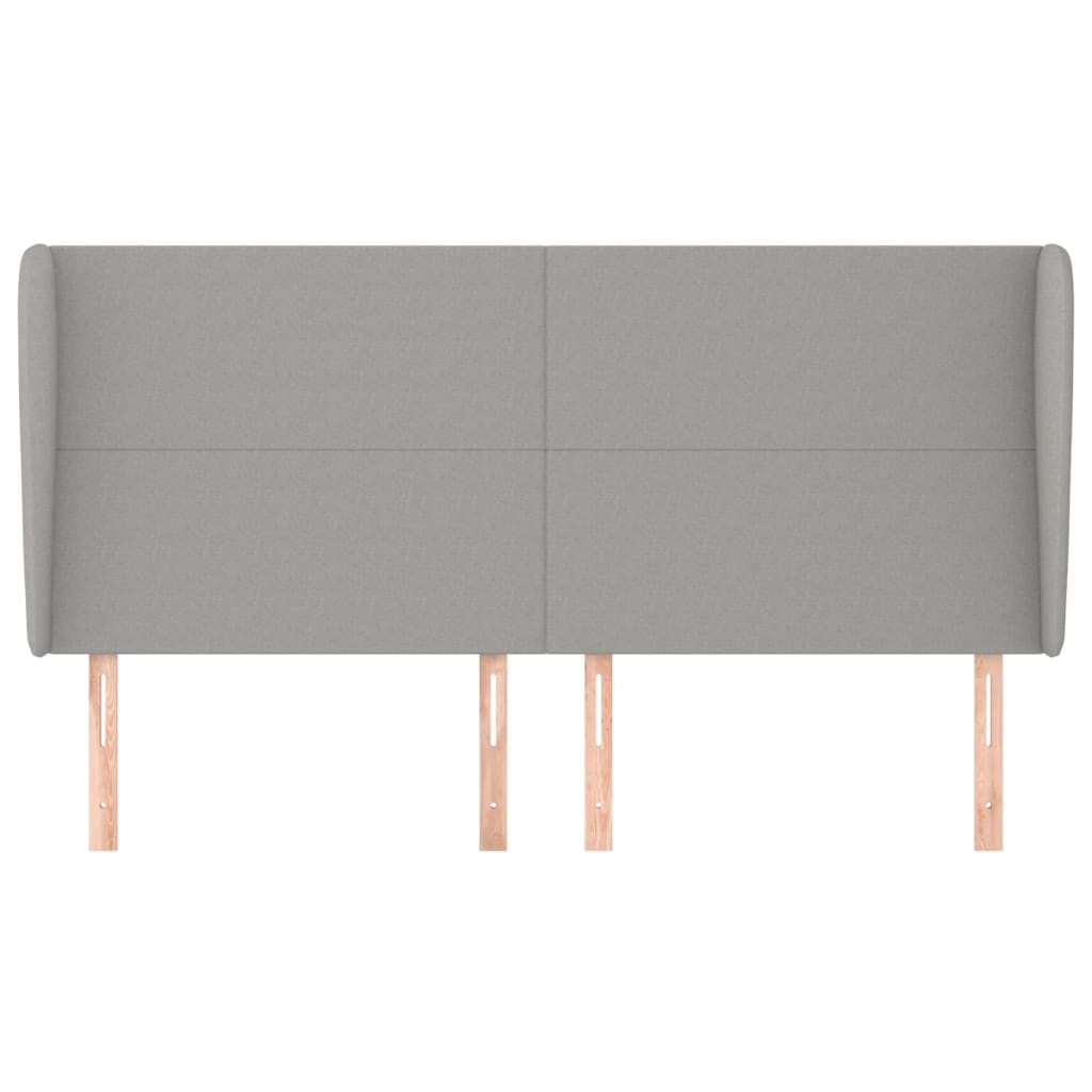 Cabeceira cama c/ abas tecido 183x23x118/128 cm cinzento-claro