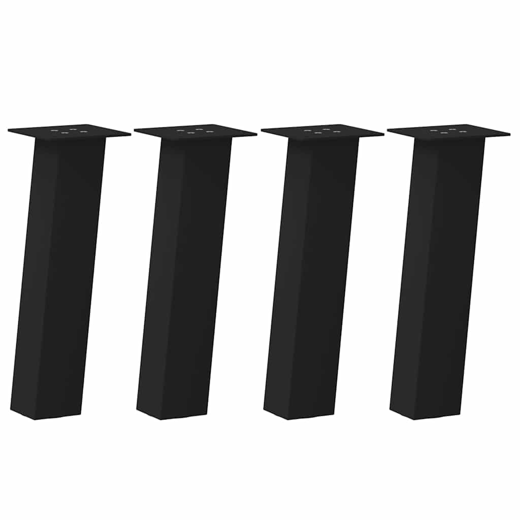 Pés para mesa de centro 4 peças, preto, 30 cm, aço