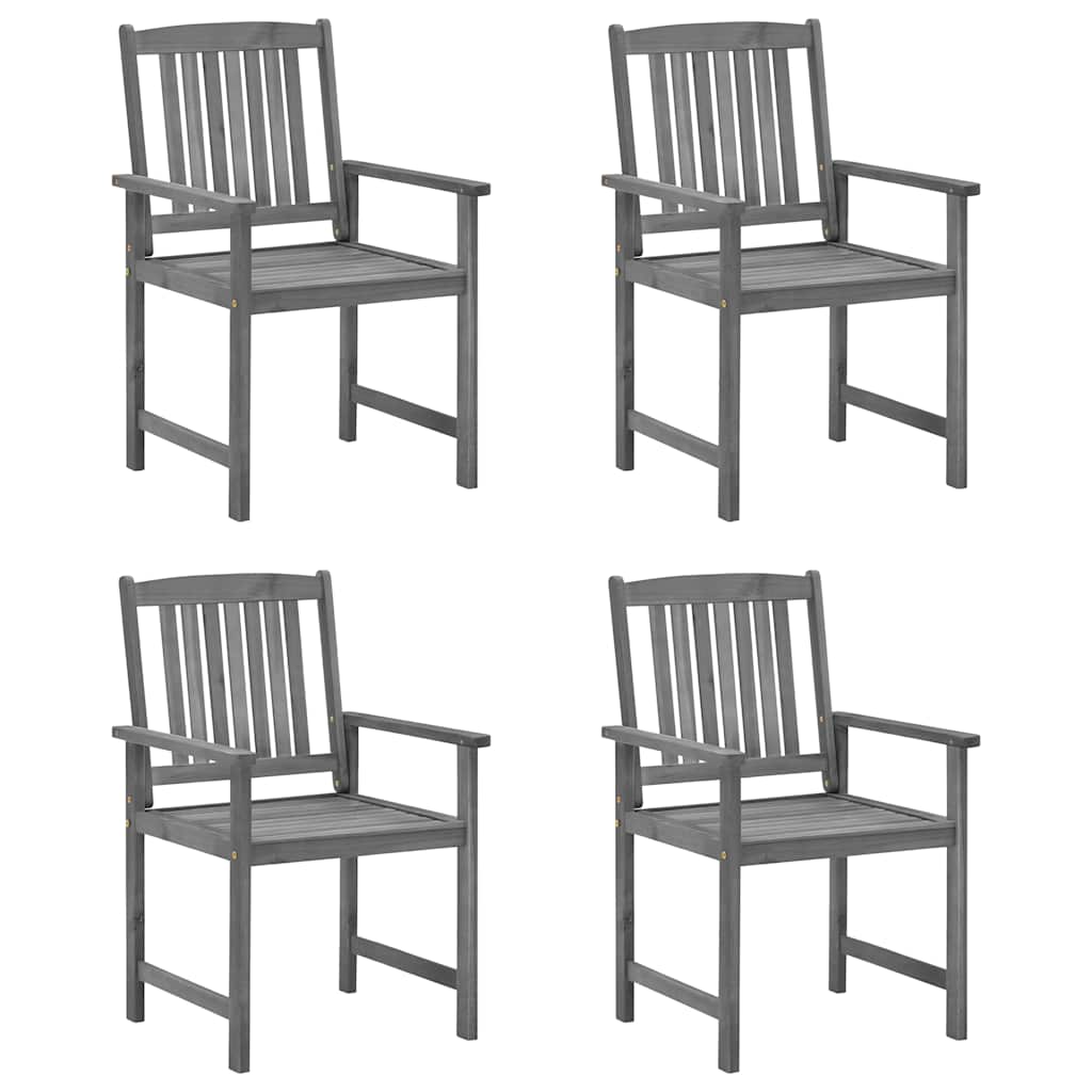 Cadeiras de jardim com almofadões 4 pcs acácia maciça cinza