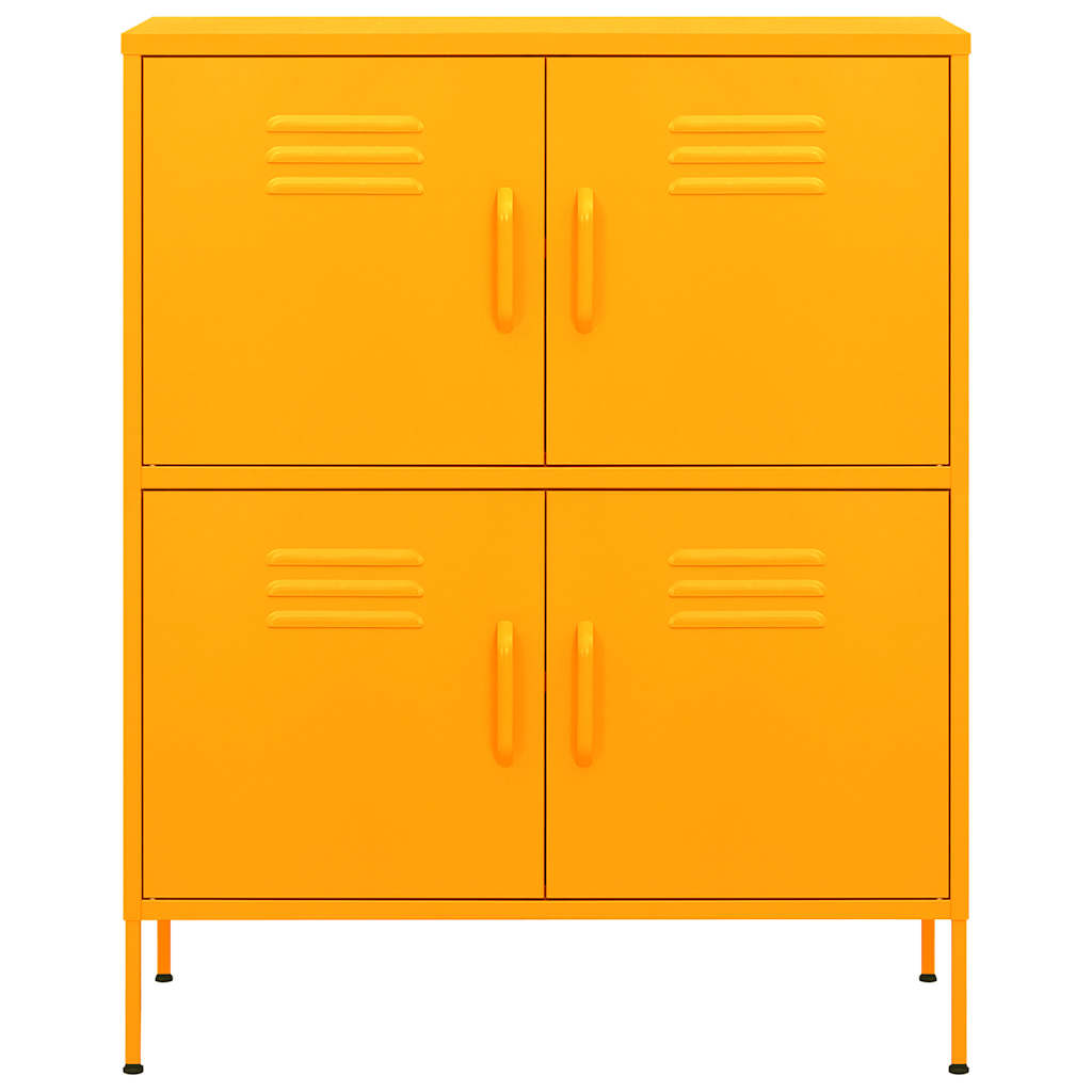 Armário de arrumação aço 80x35x101,5 cm amarelo mostarda