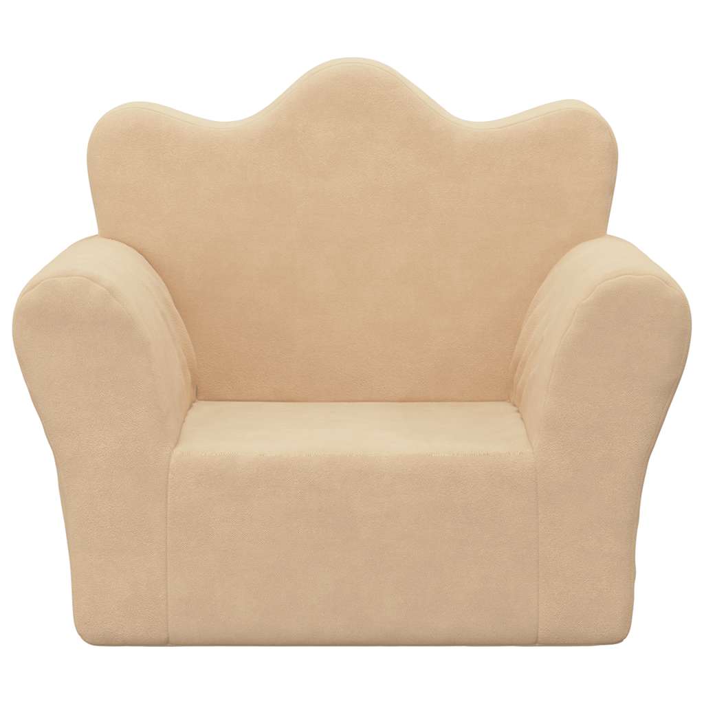Sofá infantil peluche macio creme
