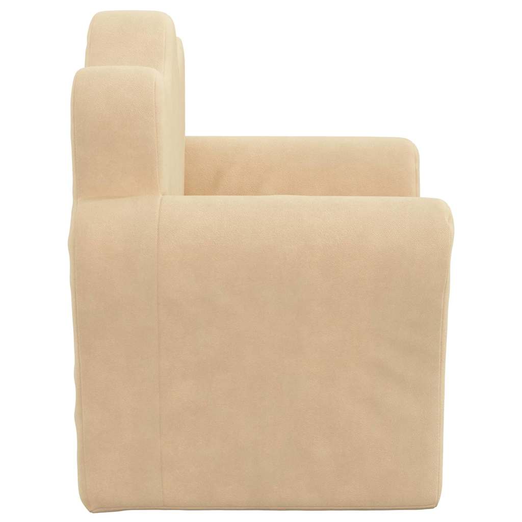 Sofá infantil peluche macio creme