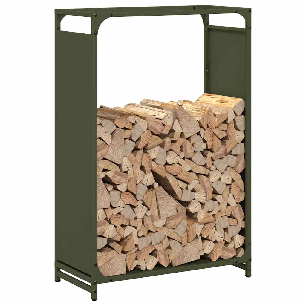 Suporte para lenha aço laminado a frio verde azeitona