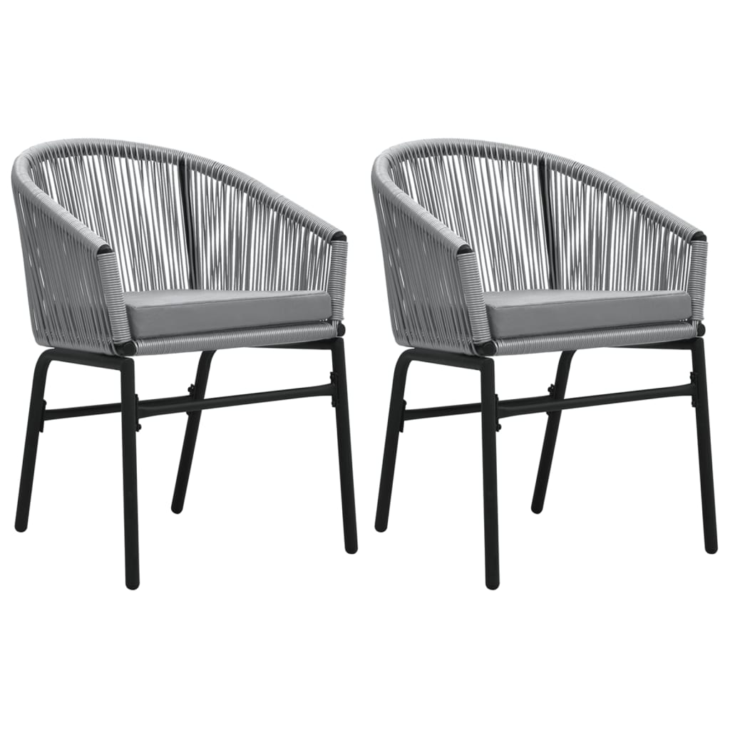 3 Pcs conjunto de jantar para jardim cinzento