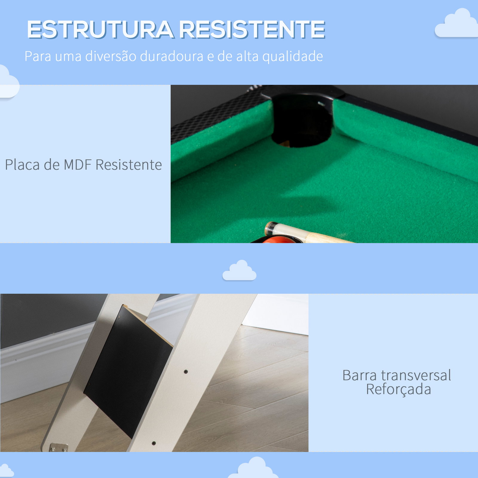 Mesa de jogos 6 em 1 com rodas bilhar matraquilho ping pong lançamento de anéis hóquei com bastão e hóquei com discos 120x88x79cm multicor