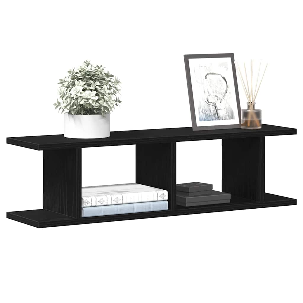 Estantes de parede 2 pcs deriv. madeira carvalho preto