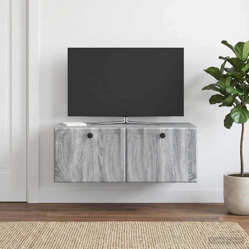 Gabinete de TV de parede 78,5 x 41 x 30 cm sonoma cinzento