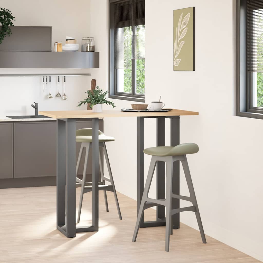 Pés para mesa de bar em forma de t, 2 peças, antracite, 40x35x(110-111) cm, aço