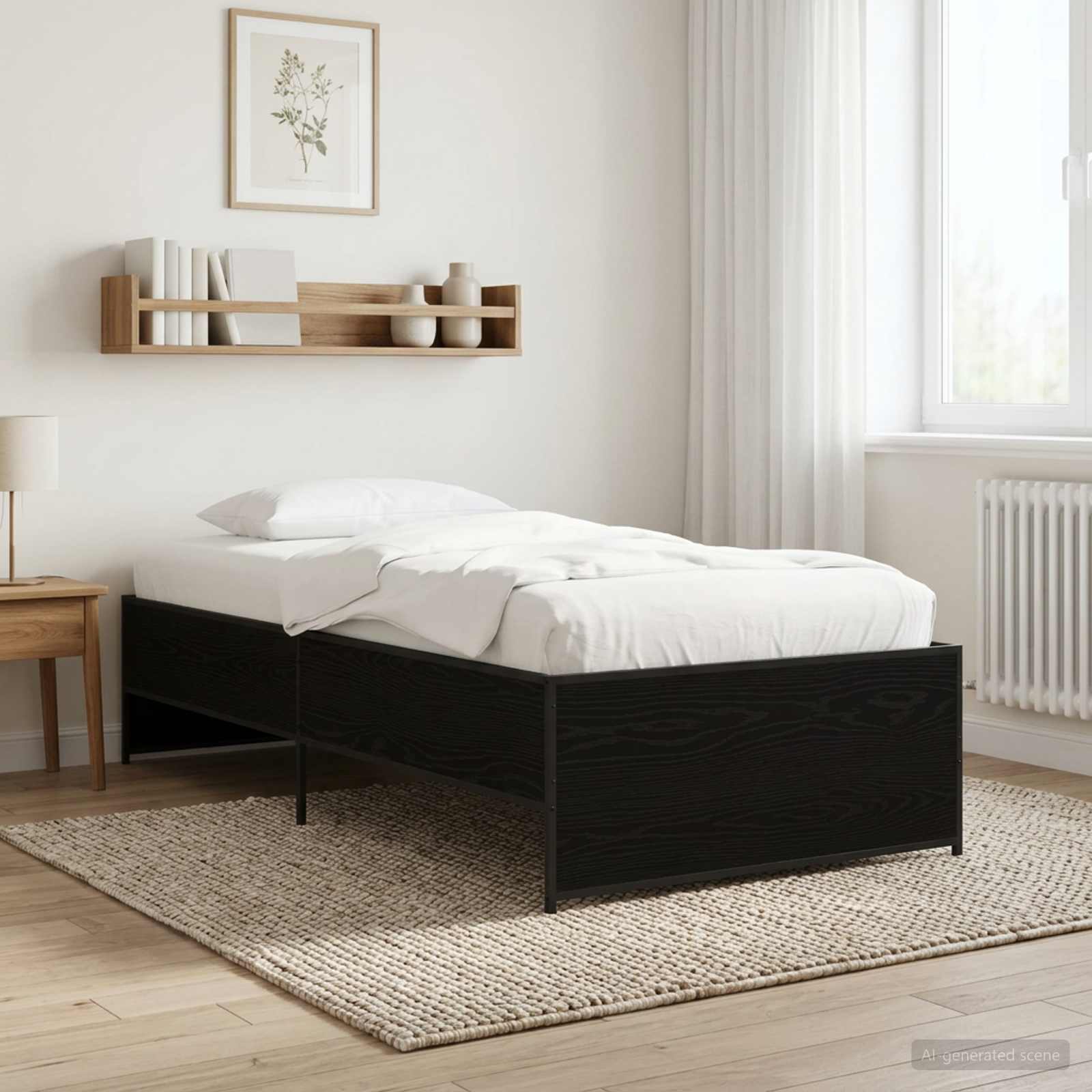 Estrutura da cama carvalho preto 80 x 200 cm