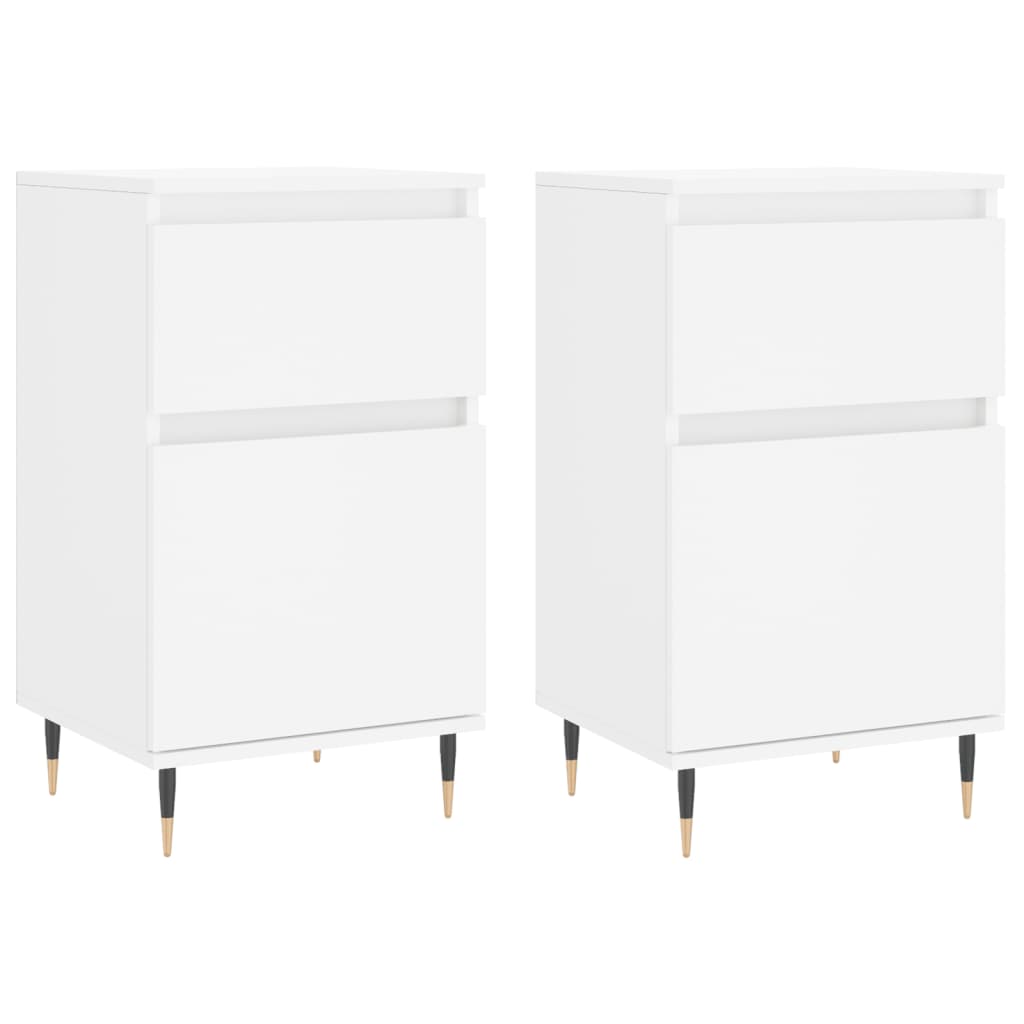 Aparadores 2 pcs 40x35x70 cm derivados de madeira branco