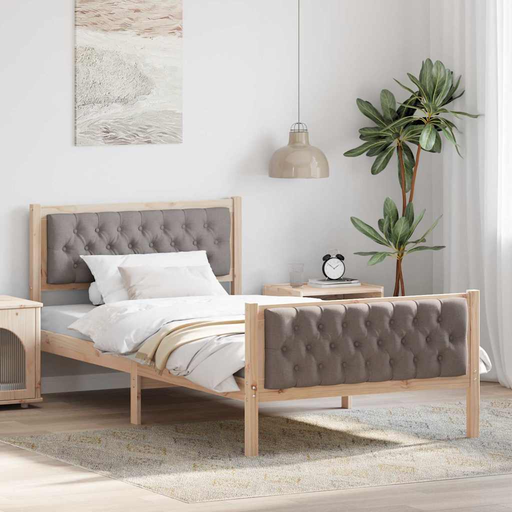 Estrutura da cama cinzento-acastanhado 100 x 200 cm