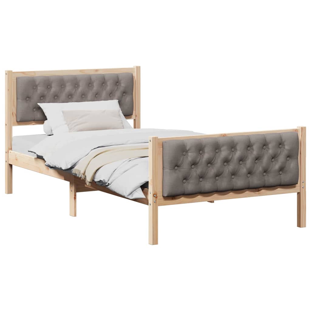 Estrutura da cama cinzento-acastanhado 100 x 200 cm