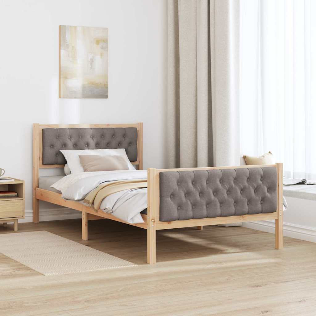 Estrutura da cama cinzento-acastanhado 100 x 200 cm