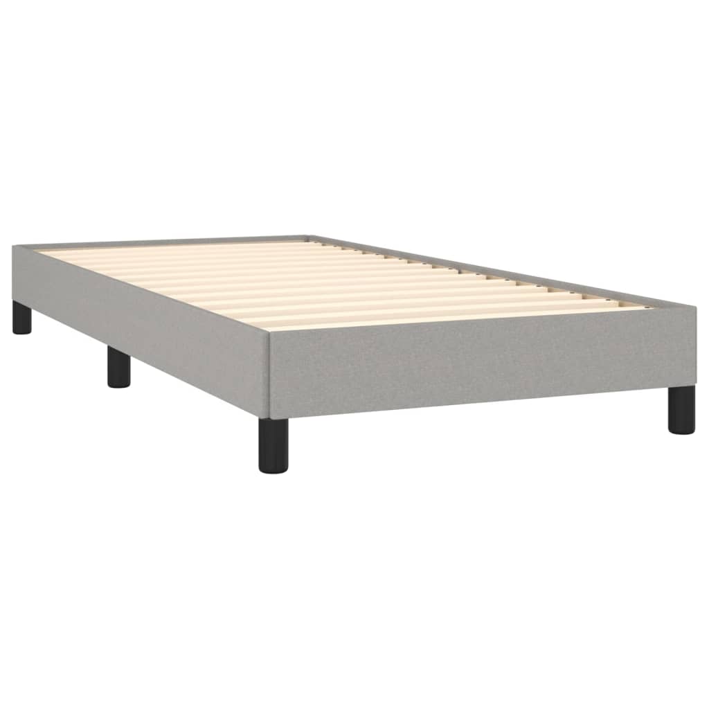 Estrutura de cama sem colchão 90x200 cm tecido cinzento-claro