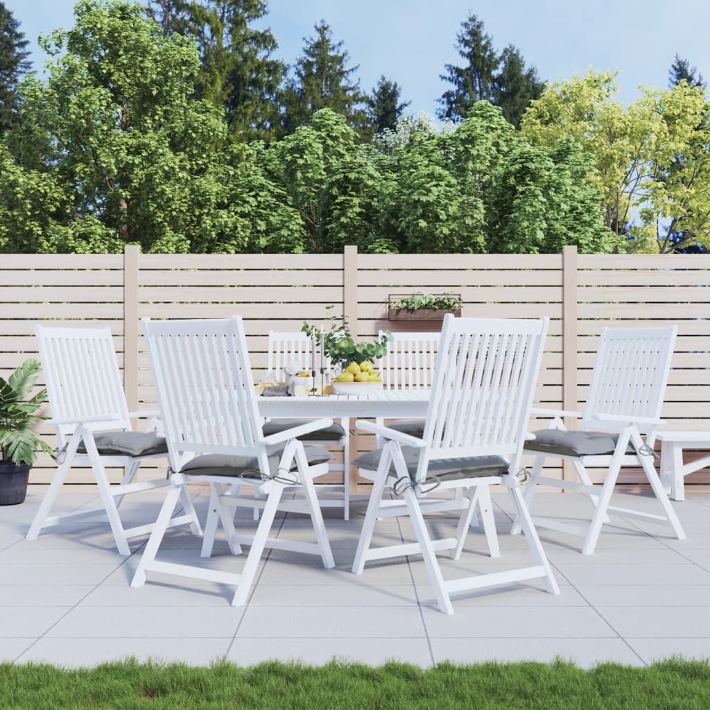 Almofadões de cadeira 6 pcs 40x40x7 cm tecido oxford cinza