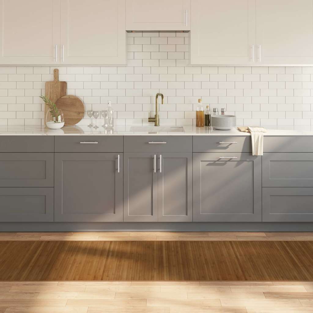 Tapete retangular 80x300 cm bambu castanho