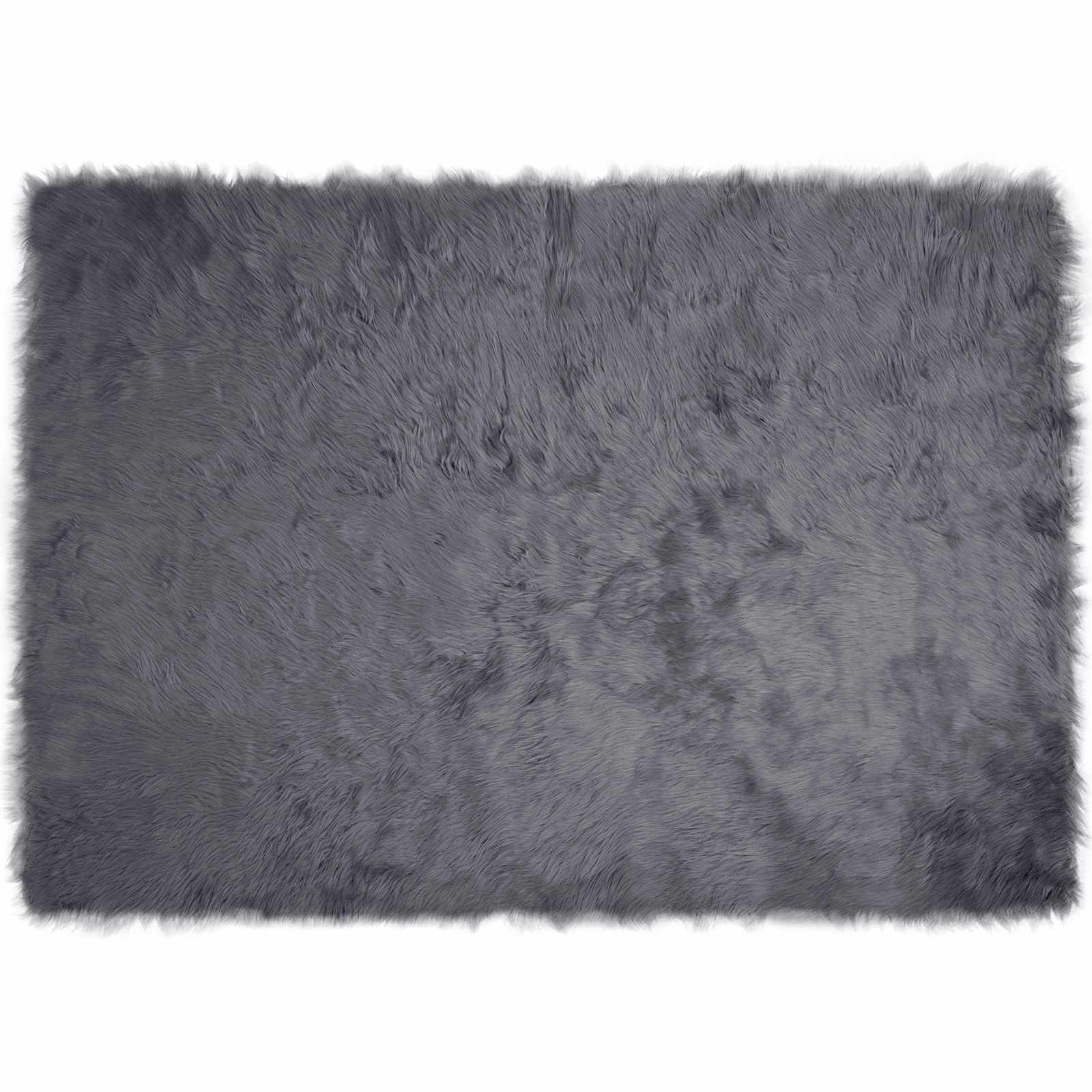 Tapete de de ovelha sintética tafalla antracite 160 x 230 cm