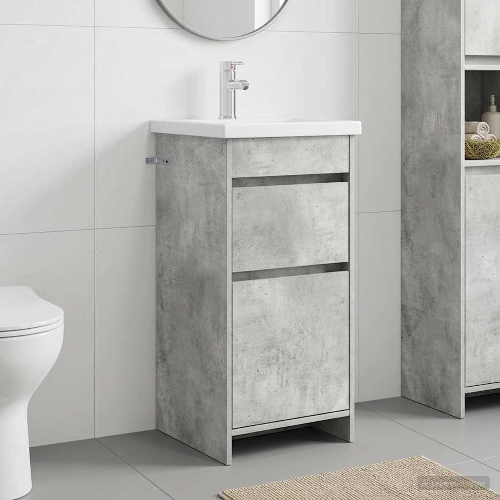 Gabinete de banheiro com pia cinzento cimento 42 x 40 x 84,5 cm