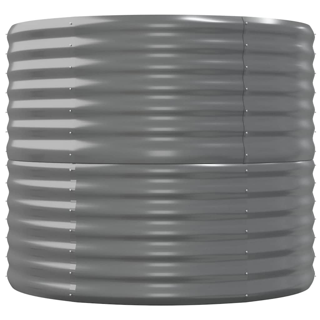 Canteiro elevado jardim 152x80x68cm aço galvanizado cinzento