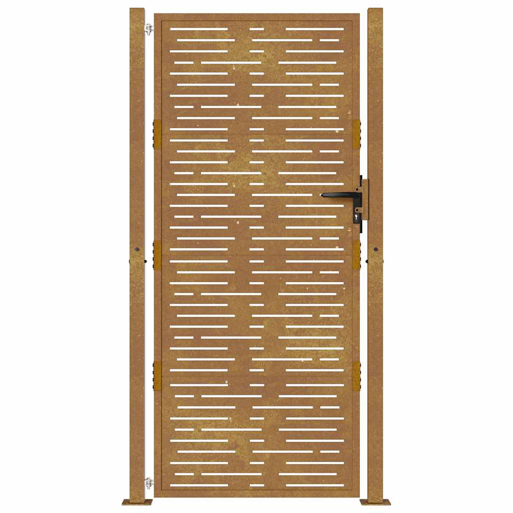 Portão de jardim 100x175 cm aço corten design quadrado