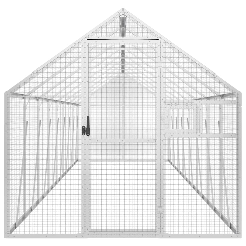 Aviário 1,79x8x1,85 m alumínio prateado