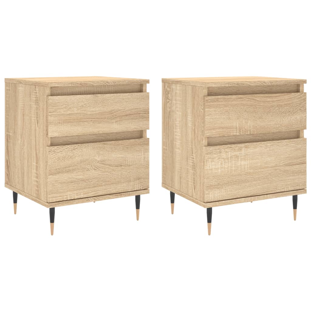 Mesas de cabeceira 2pcs derivados de madeira carvalho sonoma