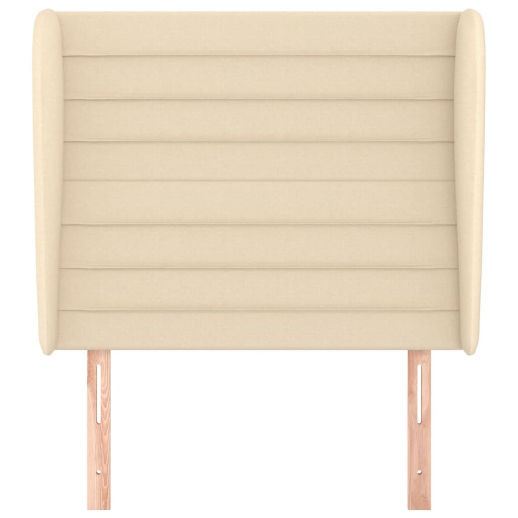 Cabeceira de cama c/ abas tecido 93x23x118/128 cm creme