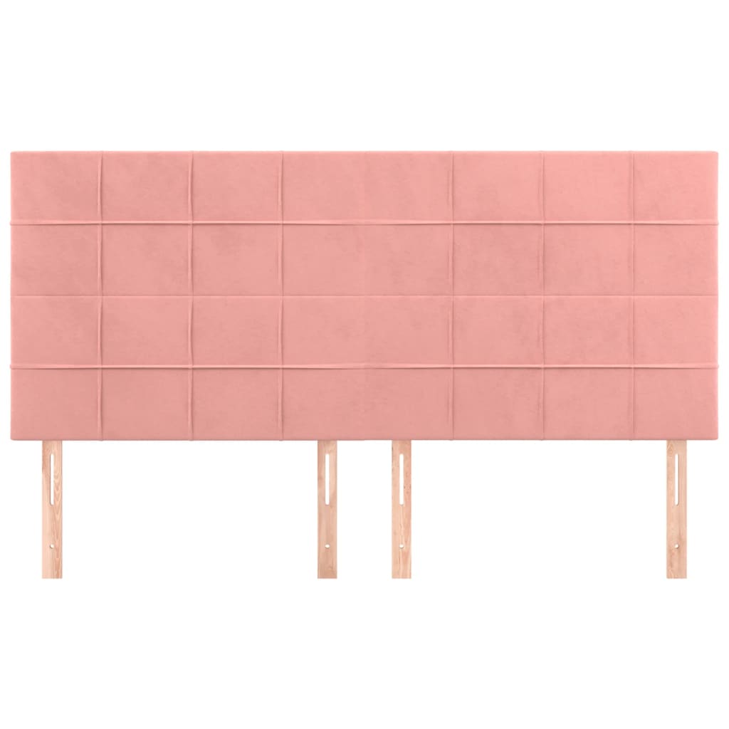 Cabeceira rosa 200x5x118/128 cm veludo