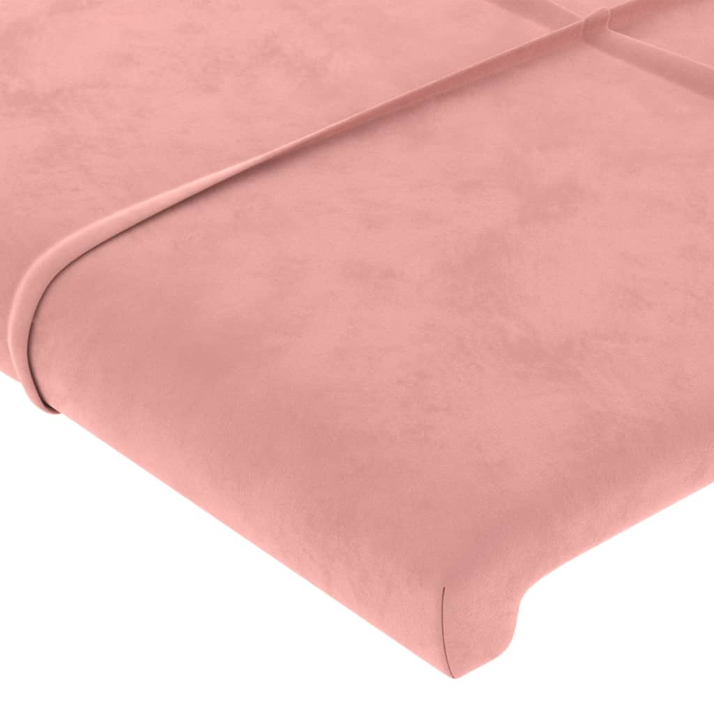 Cabeceira rosa 200x5x118/128 cm veludo