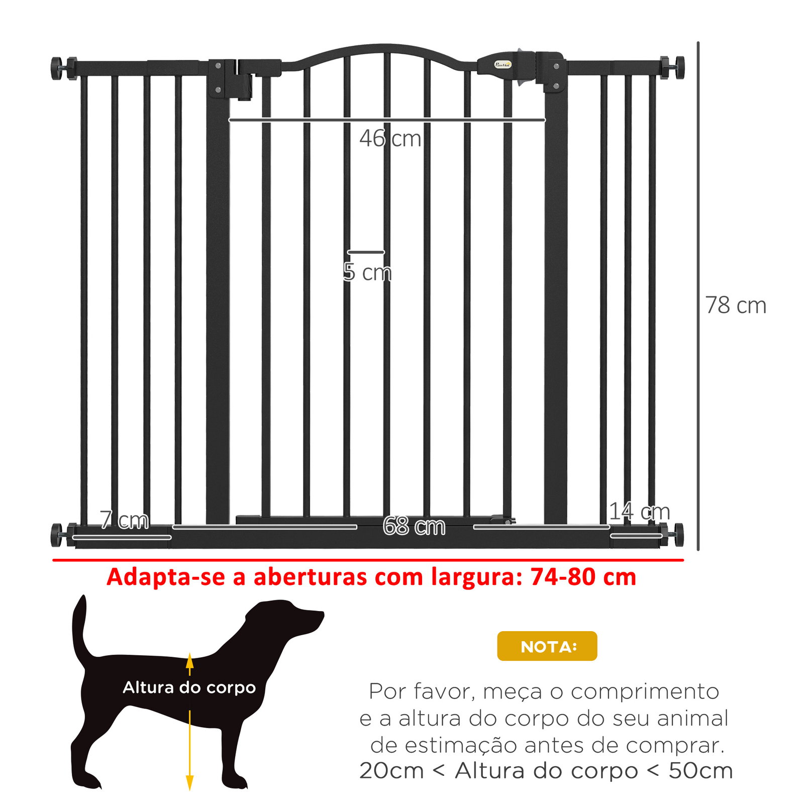 Barreira de segurança para cães com largura ajustável 74-100 cm e extensões para escadas e portas preto