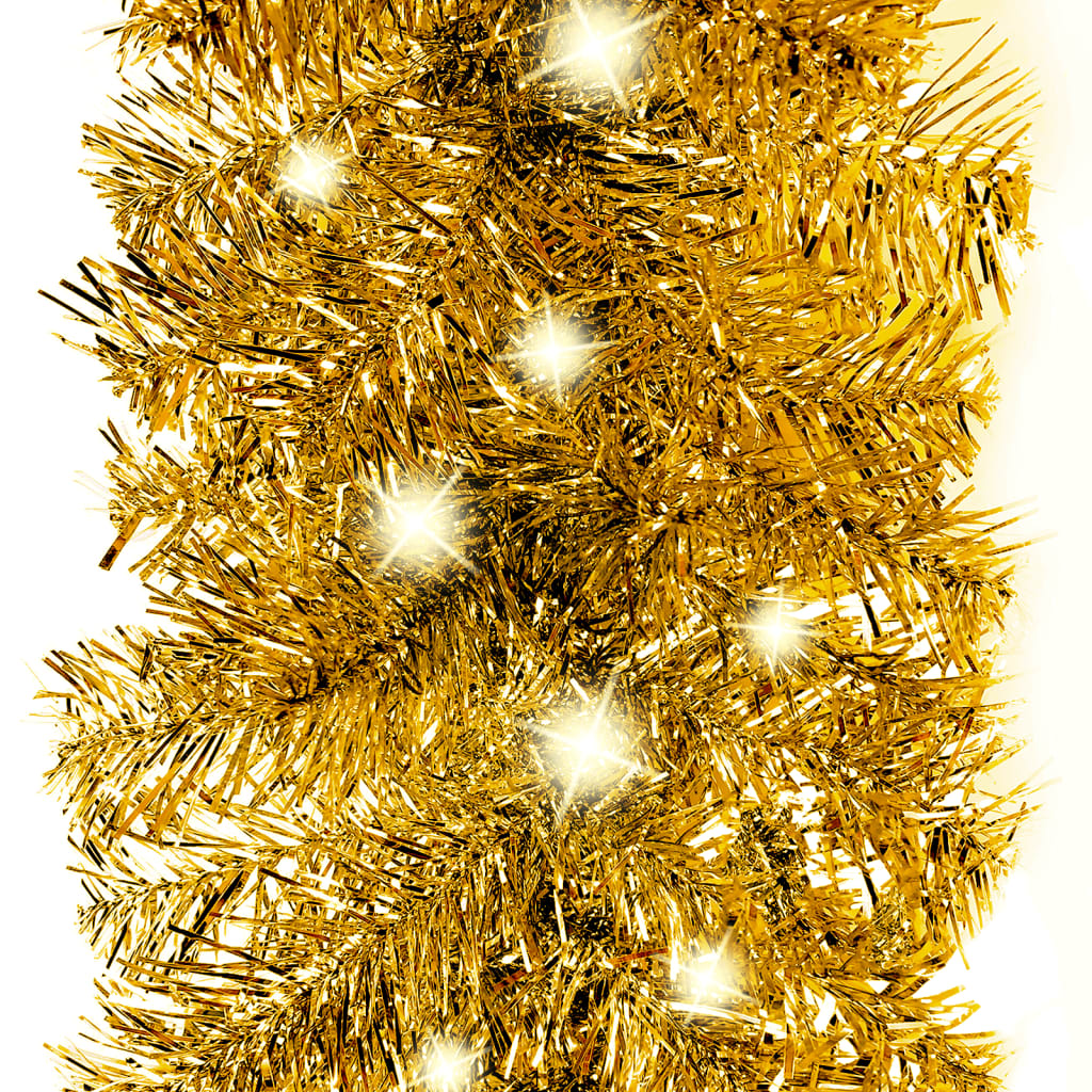 Grinalda de natal com luzes LED 5 m dourado