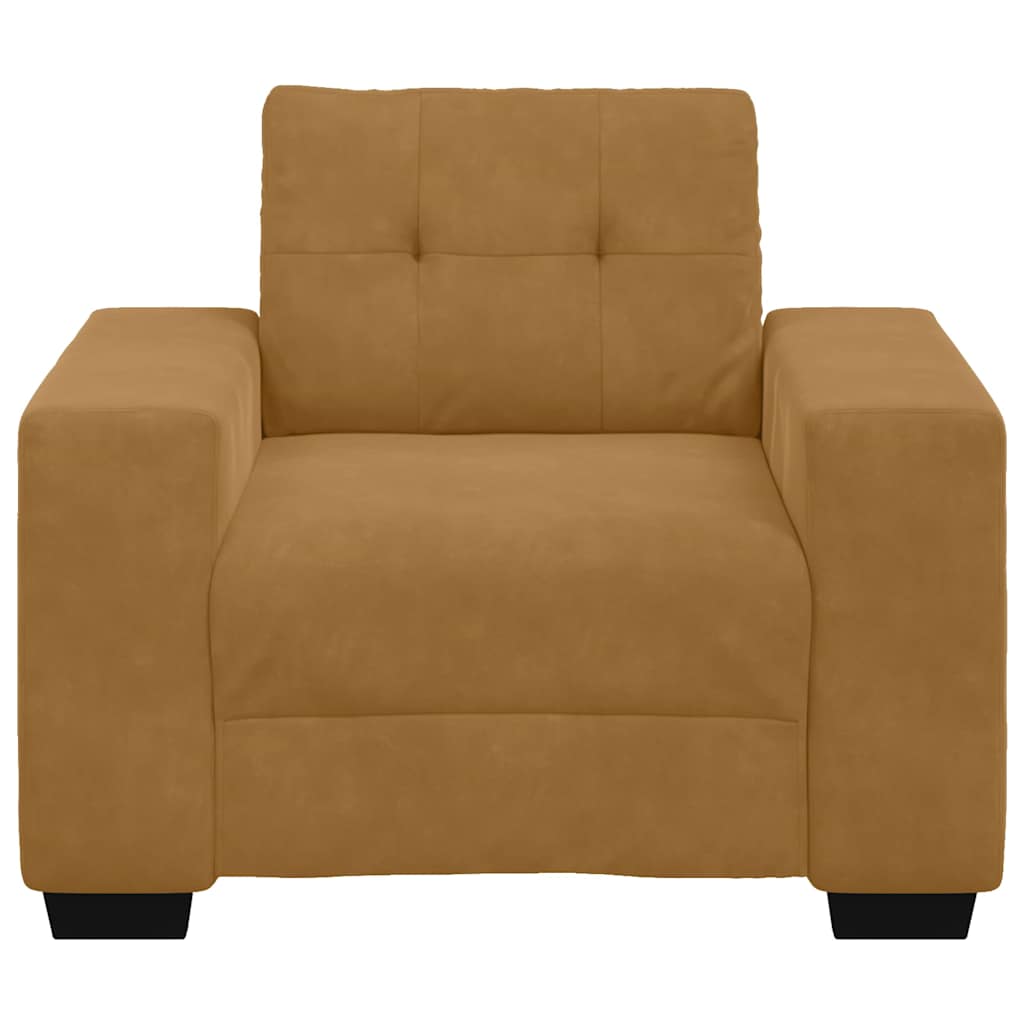 Poltrona de veludo marrom 100x78x80 cm