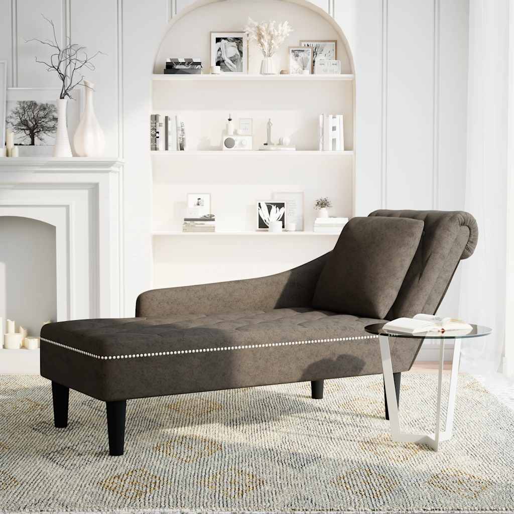 Chaise lounge c/ almofada/apoio braços direito couro artificial