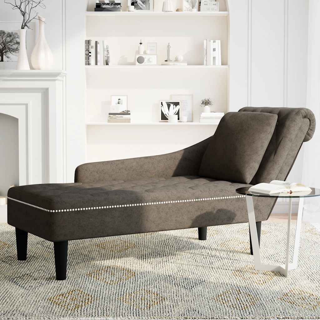 Chaise lounge c/ almofada/apoio braços direito couro artificial