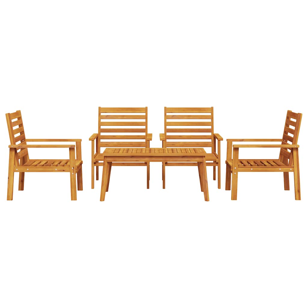 5 Pcs conjunto lounge de jardim madeira de acácia maciça