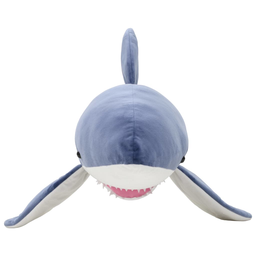 Tubarão branco de peluche azul e branco