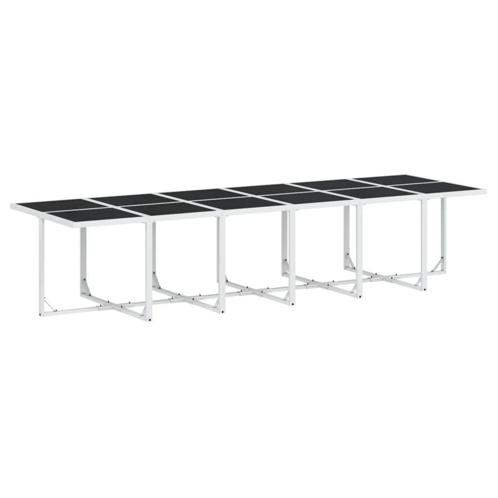 17 Pcs conj. de jantar p/ jardim c/ almofadões textilene branco