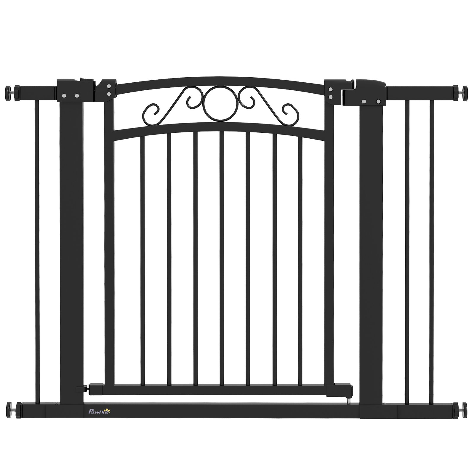 Barreira de segurança para cães extensível 76-102 cm barreira para animais de estimação com 2 extensões preto