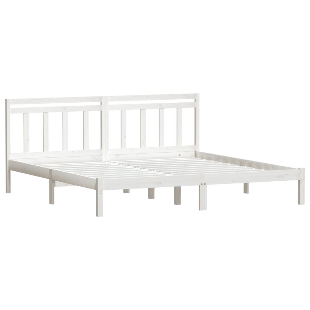 Estrutura de cama super king 180x200 cm madeira maciça branco
