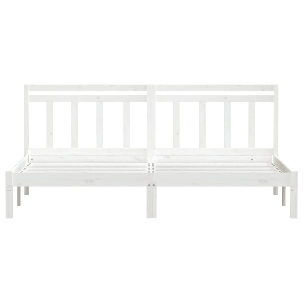 Estrutura de cama super king 180x200 cm madeira maciça branco
